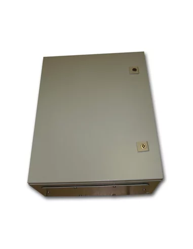 Metal IP55 Weatherproof Enclosure (500x400x210), Beige, Surface Mount Lockable Doors
