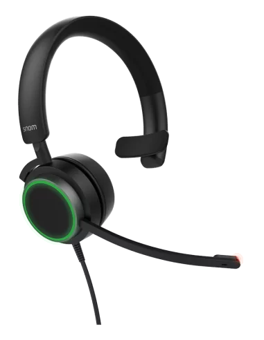  Snom A330M Mono Over-Ear Headset, Passive Noise Cancellation, VoIP Phone Headset, USB/3.5mm