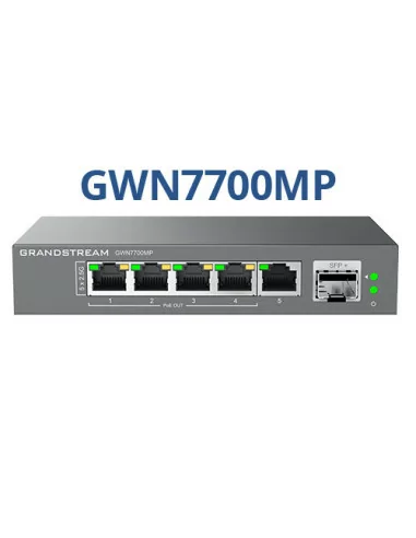 Grandstream Enterprise 5-Port Unmanaged 2.5GbE PoE Switch | GWN7700MP